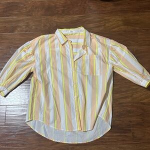 Striped Yellow and White Blouse